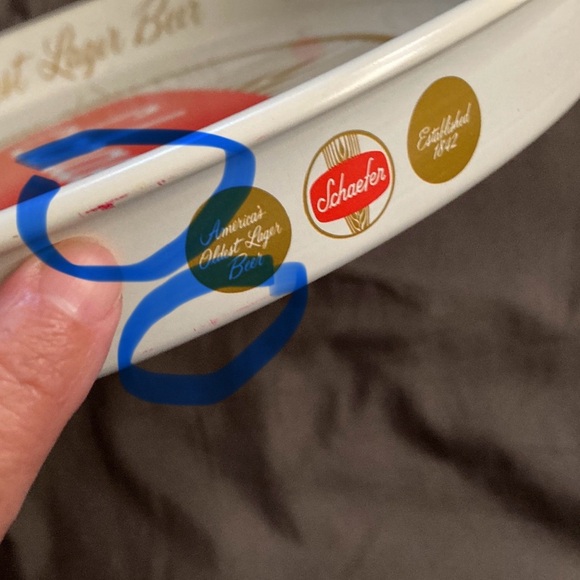 SCHAEFER BEER METAL SERVING TRAY WHITE COLOR VINTAGE - Picture 7 of 12